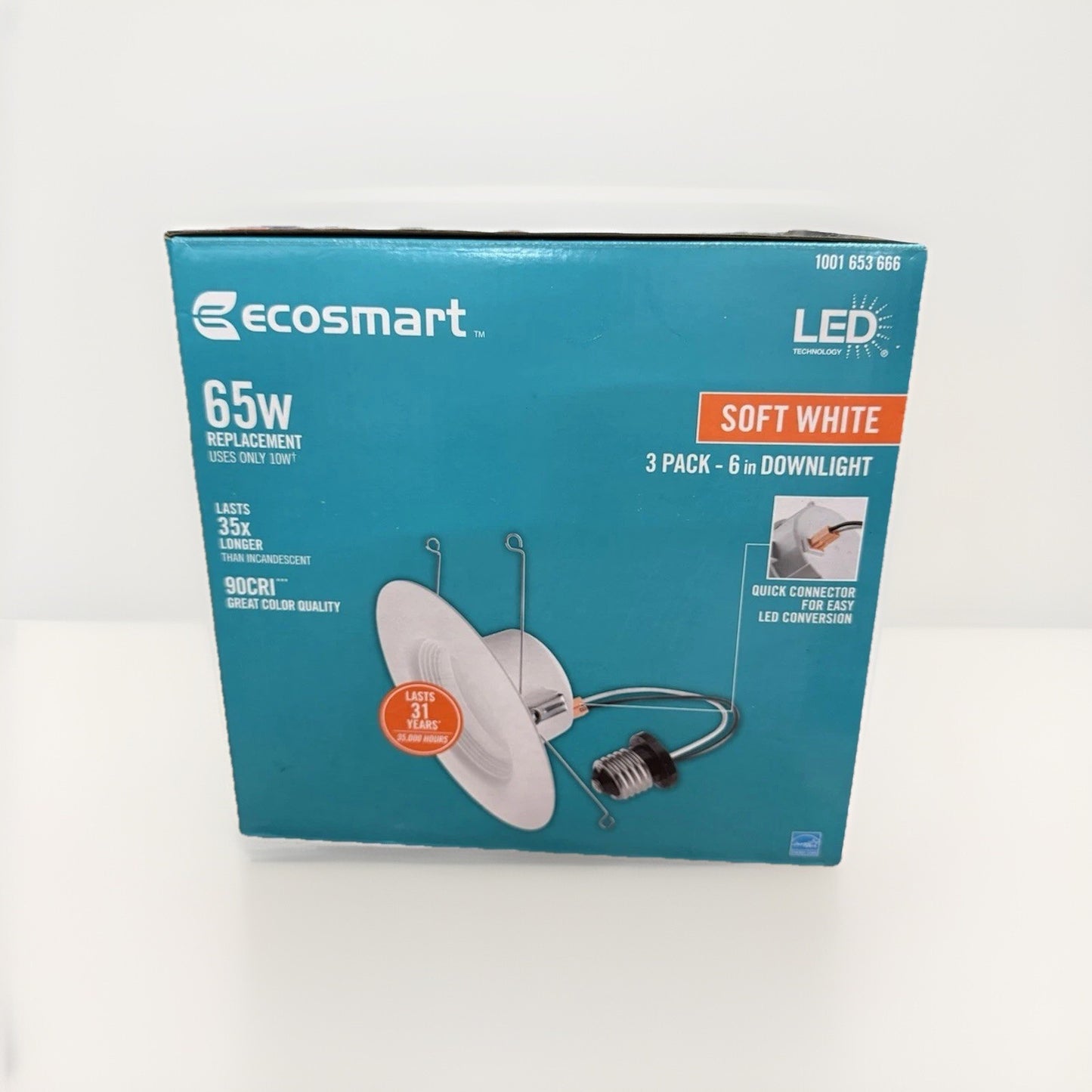 EcoSmart 65-Watt Replacement Dimmable LED Recessed Downlight Trim
