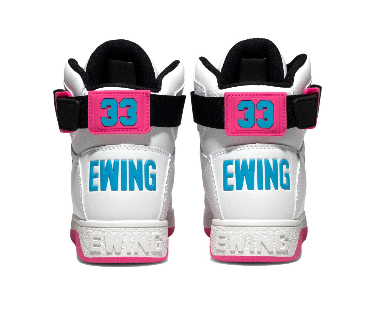 PATRICK EWING ATHLETICS WOMEN'S 33 HI ORION WHITE/ NEON PINK 5RBE001-125