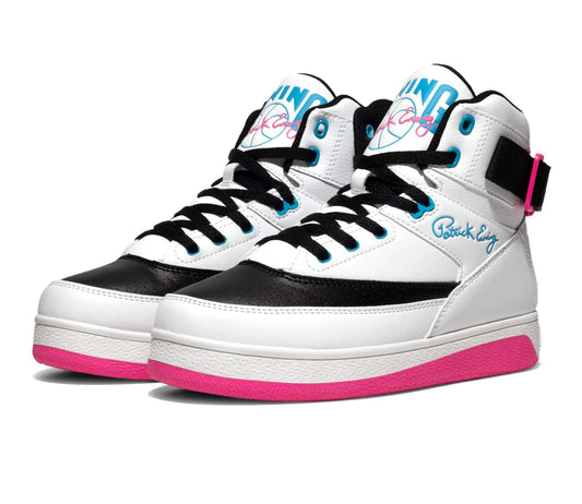 PATRICK EWING ATHLETICS WOMEN'S 33 HI ORION  WHITE/ NEON PINK 5RBE001-125
