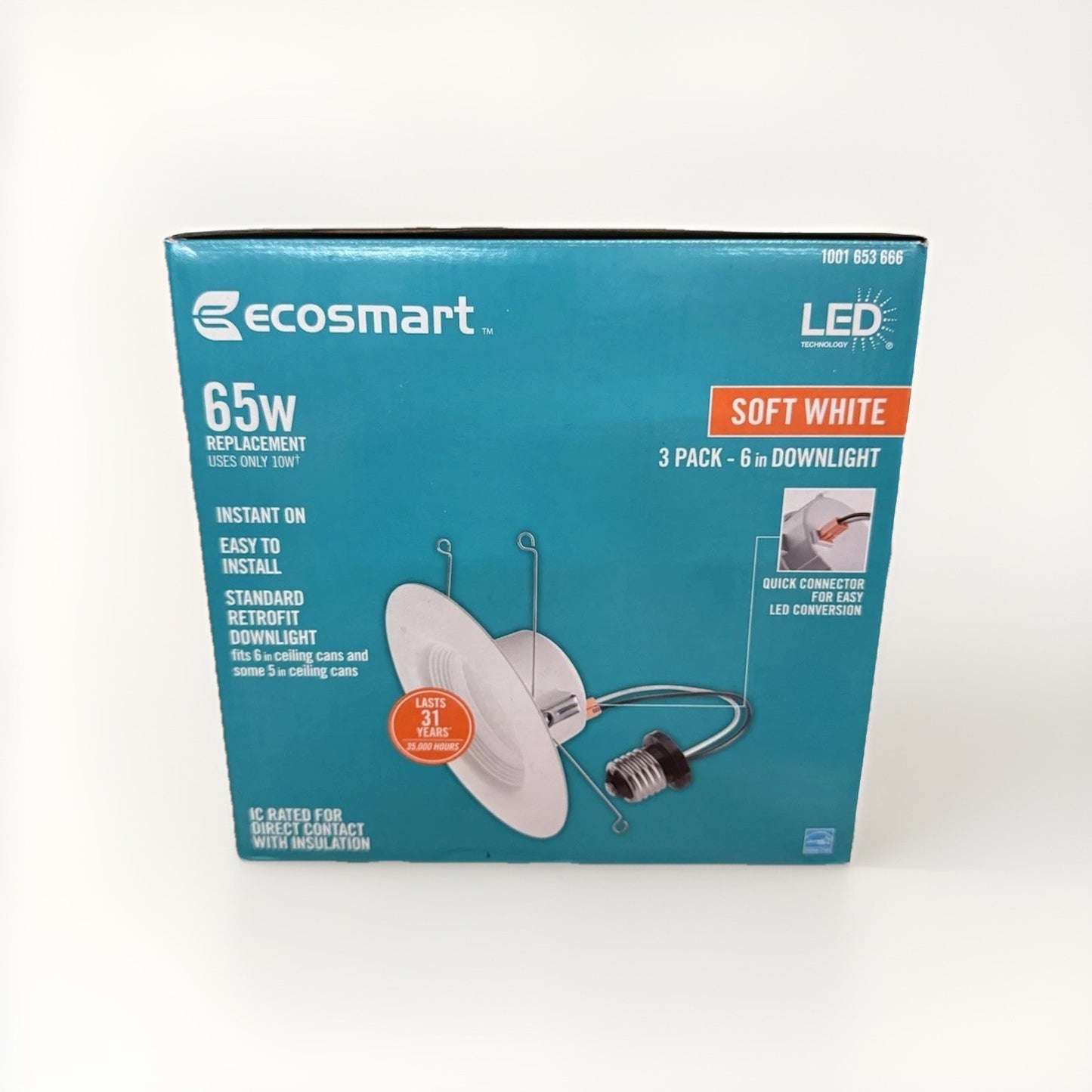 EcoSmart 65-Watt Replacement Dimmable LED Recessed Downlight Trim