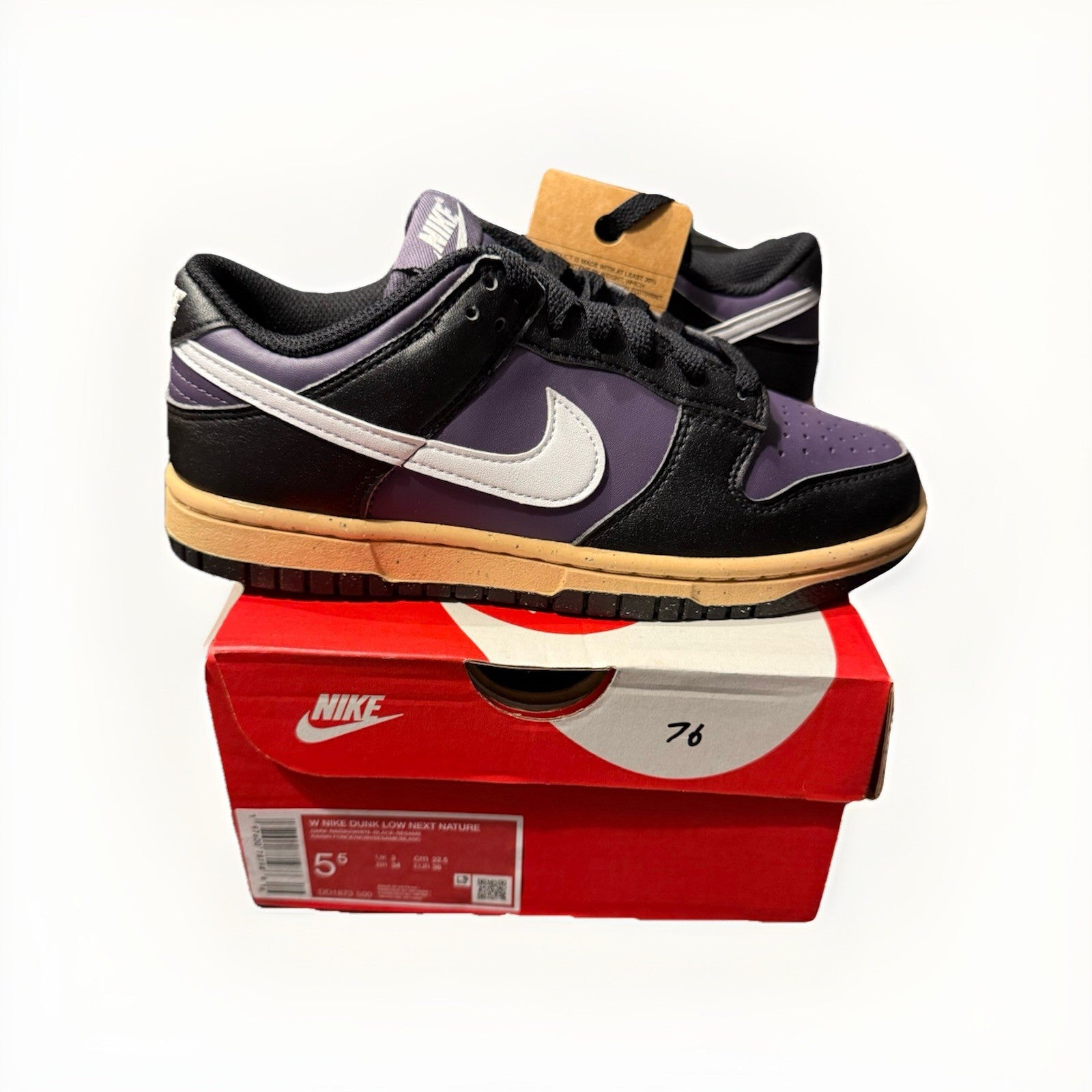 Size 5.5Y - Nike Dunk Next Nature Low Dark Raisin W