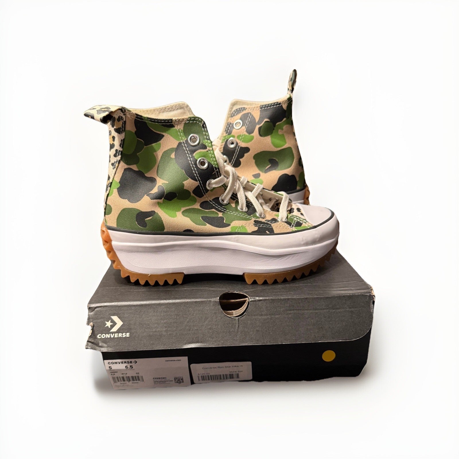 Size 5M 6.5W - Converse Run Star Hike High Archive Print Camo
