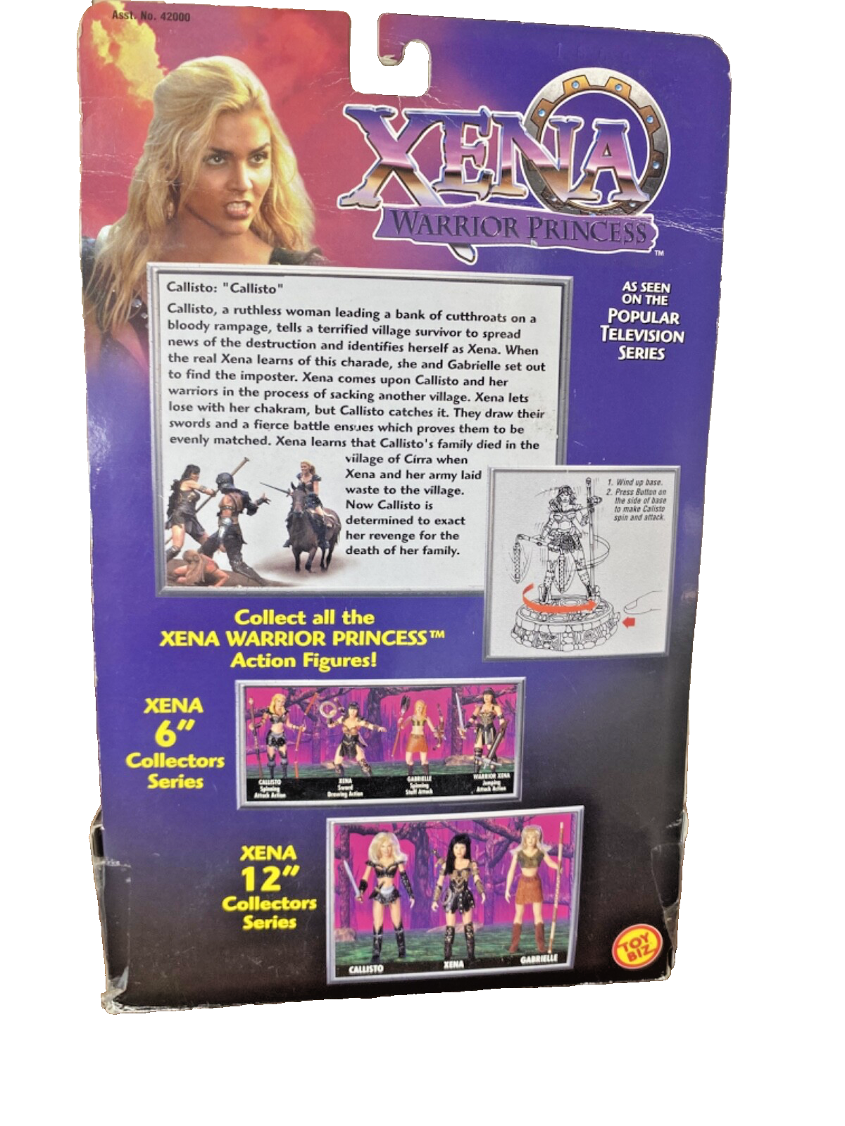 VTG 1998 Toy Biz Xena Warrior Princess Callisto Spinning Attack Action Figure