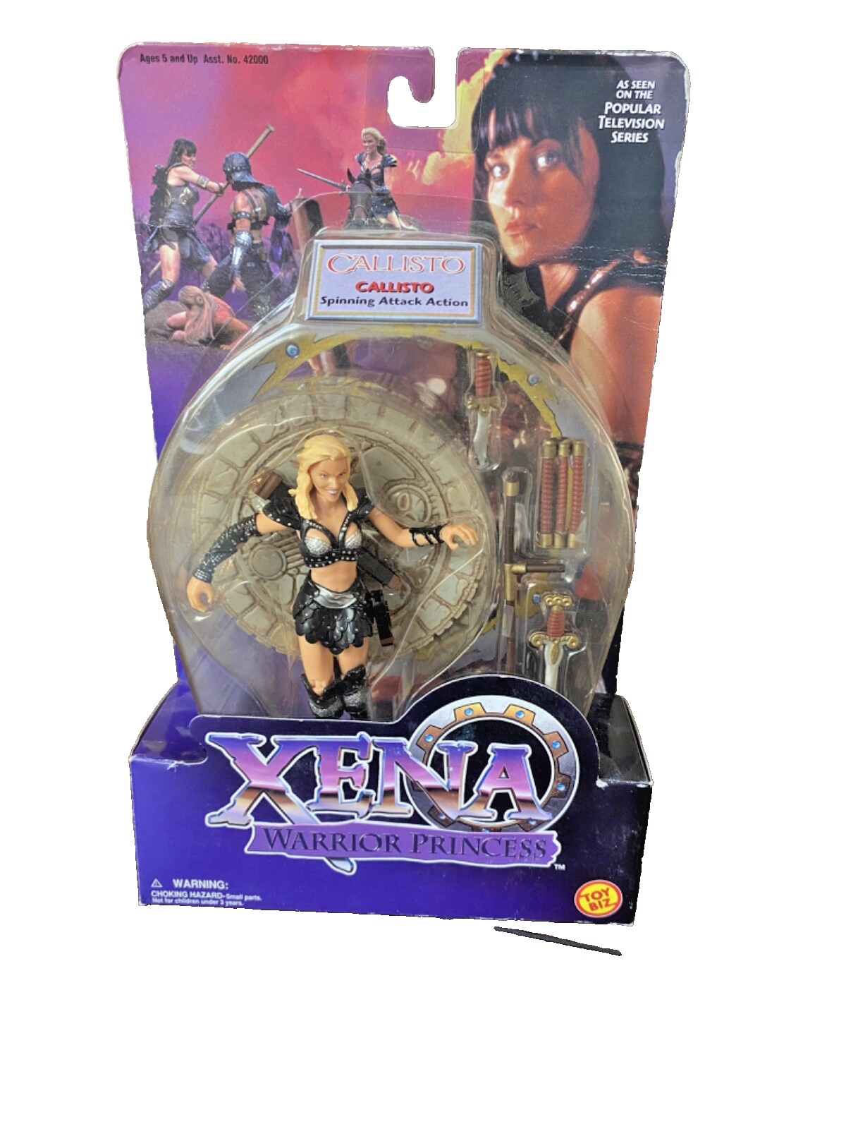 VTG 1998 Toy Biz Xena Warrior Princess Callisto Spinning Attack Action Figure