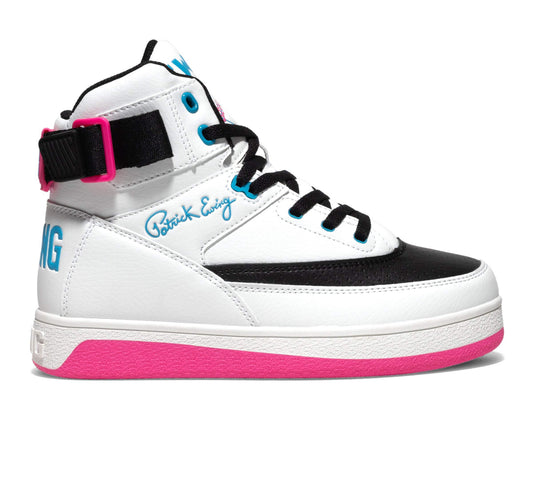 PATRICK EWING ATHLETICS WOMEN'S 33 HI ORION  WHITE/ NEON PINK 5RBE001-125