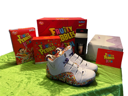 *FRIENDS & FAMILY* KITH NIKE  FRUITY PEBBLES LEBRON 4 PROMO SAMPLE BOX SIZE 10.5
